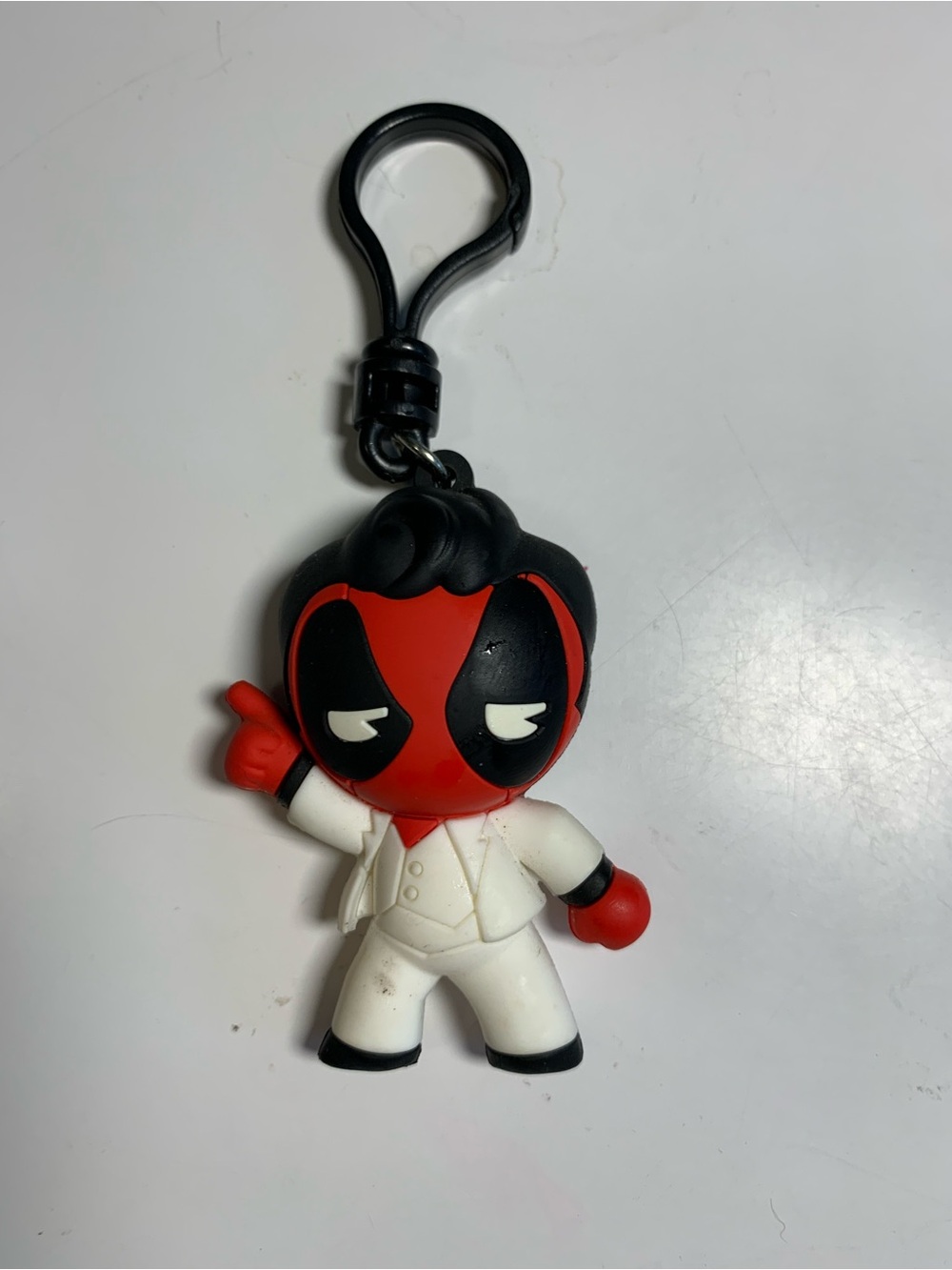 Marvel Red, Black & White Deadpool Keychain Figure
